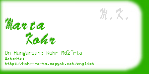 marta kohr business card